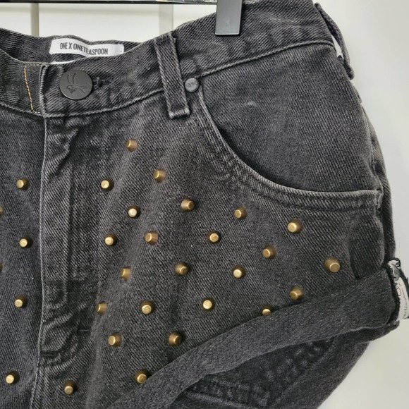 One x Oneteaspoon Studded Bandit Shorts - Picture 3 of 6